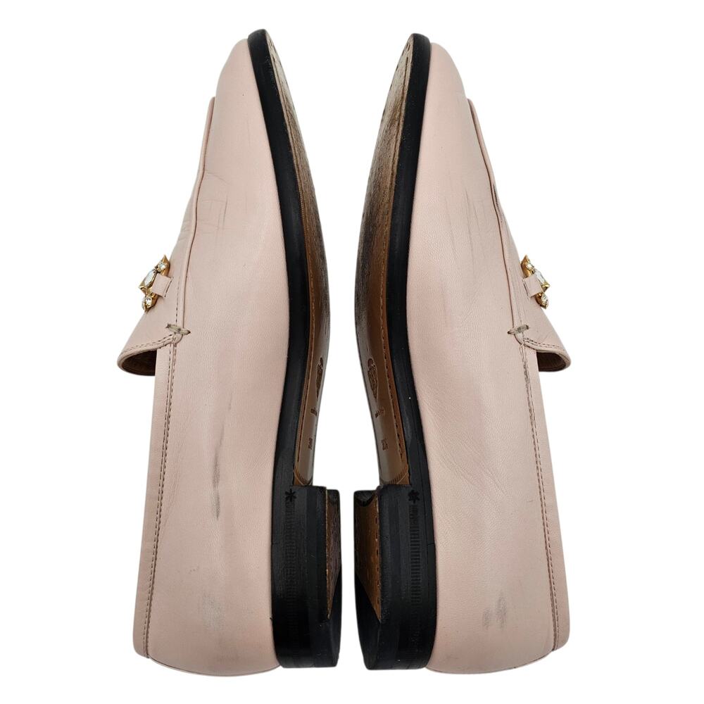 Gucci Jordaan Horsebit Slip On Loafer Pink Leather Crystal Size 38.5 US 8.5 - Picture 7 of 13